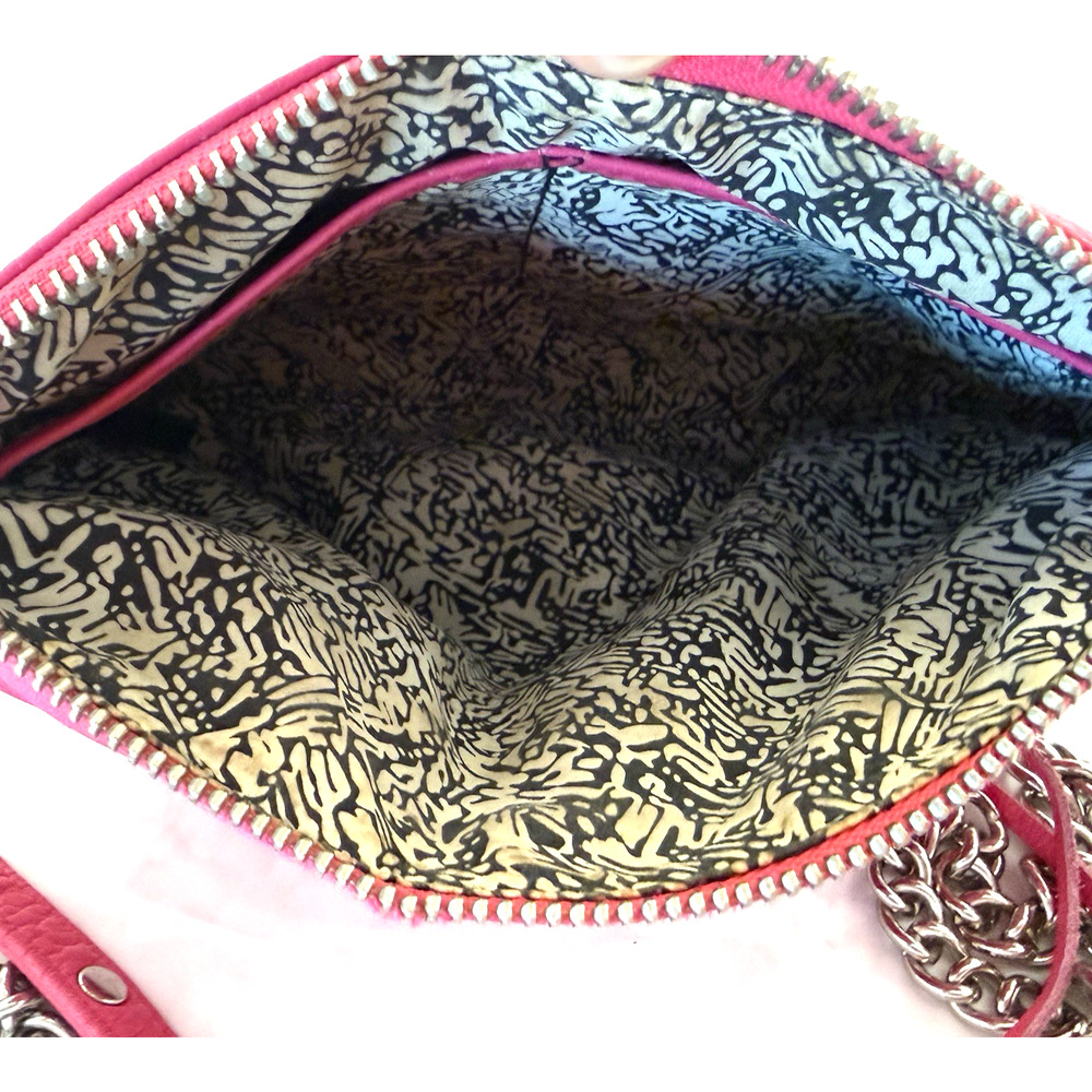 Rebecca Minkoff Hot Pink Mini MAC Crossbody Bag Leather Silver Chain Purse - Picture 8 of 10
